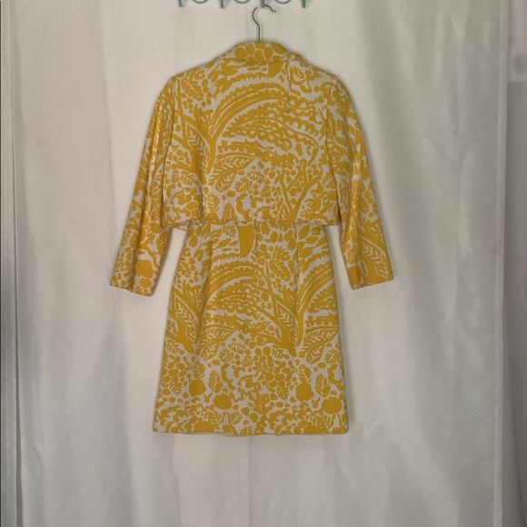 Vintage yellow thermal dress with jacket - Picture 3 of 14